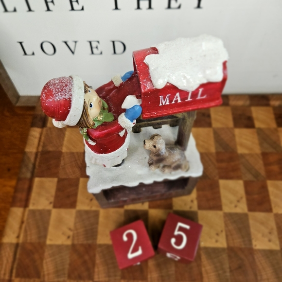 Letter to Santa Girl and her dog Mailbox December Block Calender Decorat… - Picture 10 of 15